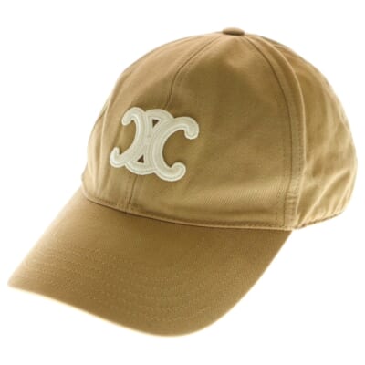 トリオンフ キャップ 帽子 ブラウン ベージュ ゴールド金具 Bランク