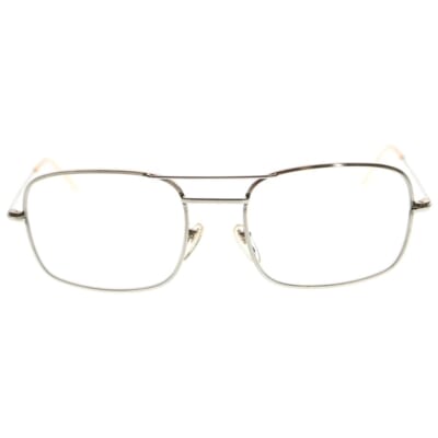 50-60S VINTAGE FRENCH AVIATOR SUGLASSES ダブルブリッジ スクエア型 サングラス 眼鏡 アイウェア シルバー Bランク
