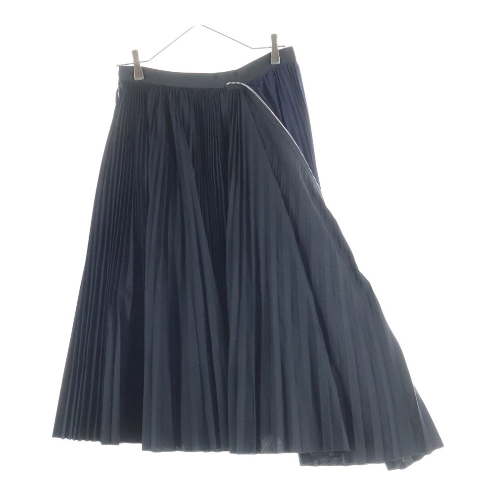 20SS Cotton Poplin Zipper Skirt コットン ポプリン ジップ ロングスカート ブラック/ネイビー レディース SCW-057 Bランク