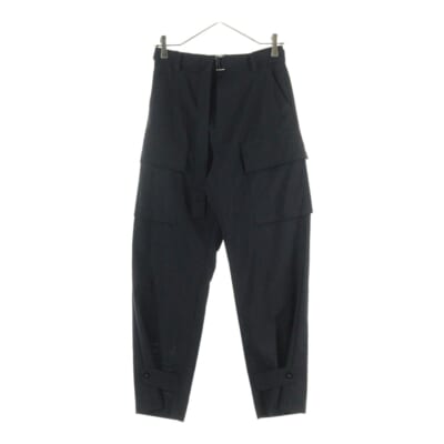 23SS Suiting Pants ベルト付き カーゴ スラックスパンツ ブラック レディース 23-06927 Bランク