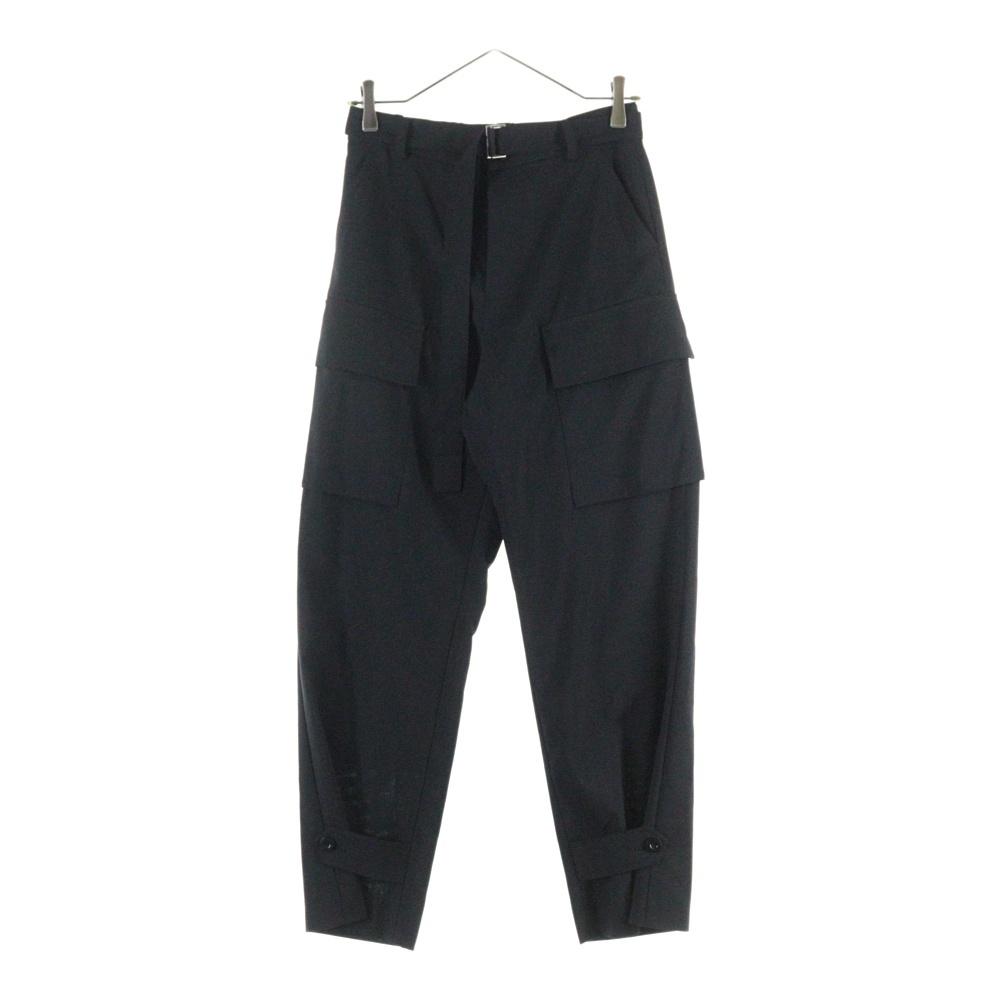 23SS Suiting Pants ベルト付き カーゴ スラックスパンツ ブラック レディース 23-06927 Bランク