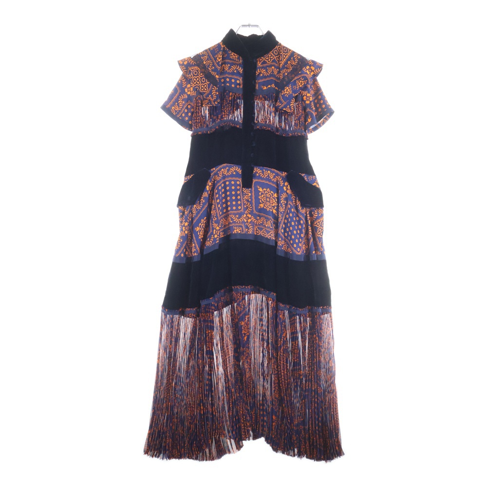 18AW ペイズリー 切替 ワンピース ドレス レディース マルチ 18‐03922 Bランク