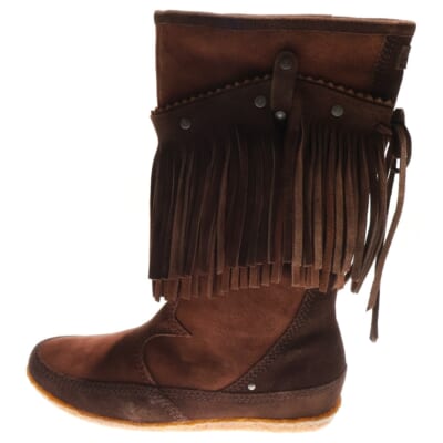 BOOTFULL W ブーツフル スエード フリンジ カウレザーウエスタンブーツ ブラウン レディース 00YC30 Sランク