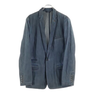 ヴィンテージ加工 ノッチドラペル 1B シングルテーラードデニムジャケット インディゴ DJ-G2AS6D Bランク