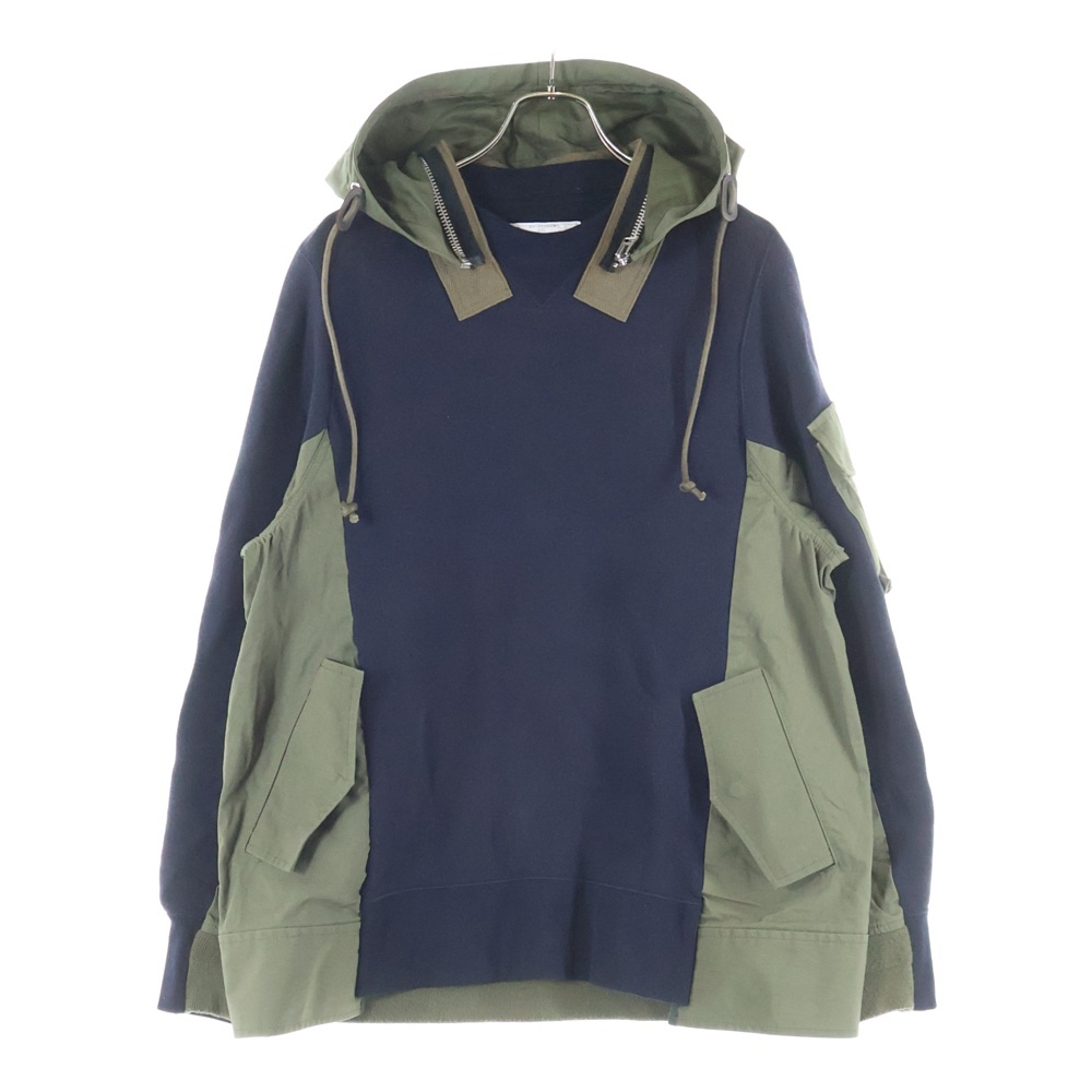 20SS SPONGE SWEAT HOODIE ドッキング スポンジ スウェットパーカー フーディ ネイビー/カーキ 20-02233M Bランク