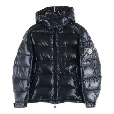 13AW MAYA マヤ ロゴワッペン ジップアップダウンジャケット ブラック 320914036605 68950 Bランク