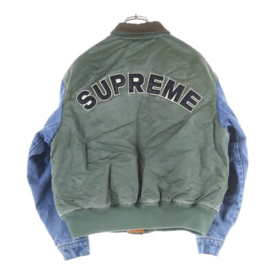 23SS Denim Sleeve MA-1 デニムスリーブ フライトジャケット カーキ/インディゴ Bランク