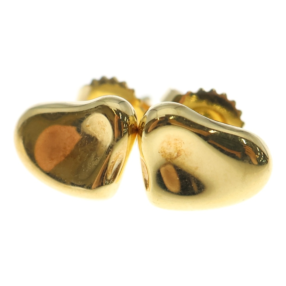 フルハート ピアス イエローゴールド K18YG 両耳 Aランク