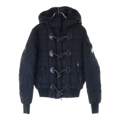 アームロゴデザイン ダブルジップポケット フーデッド ダッフルダウンジャケット レディース Z7HJ1047 Bランク