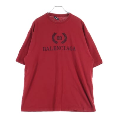 19SS フロントBBロゴ クルーネック半袖Tシャツ カットソー レッド 556148 TDV51 Bランク
