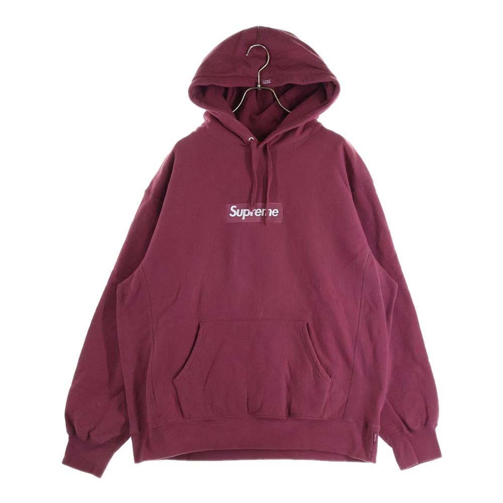 21AW Box Logo Hooded Sweatshirt ボックスロゴ プルオーバースウェットパーカー フーディー ボルドー Bランク