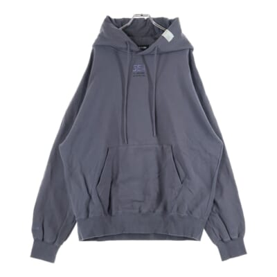 ×WIND AND SEA ウィンダンシー ロゴ刺繍 プルオーバースウェットパーカー グレー NHWS-004 Aランク