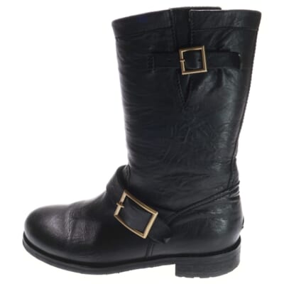 BIKER LEATHER UNLINED バイカー レザー アンラインド エンジニア ブーツ ブラック 247BIKER Bランク