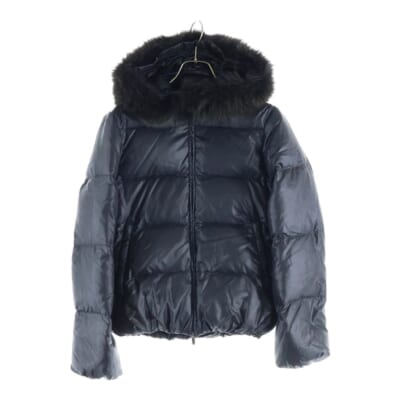 GOCCIA ゴッチャ デザイン ダブルポケット フーデッド ジップアップ ダウンジャケット ブラック FGC-1001R Bランク