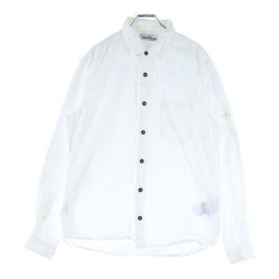 EMBROIDERED LOGO SHIRT エンブロイダリー ロゴ ロングスリーブ コットンシャツ ホワイト 691512501 Bランク