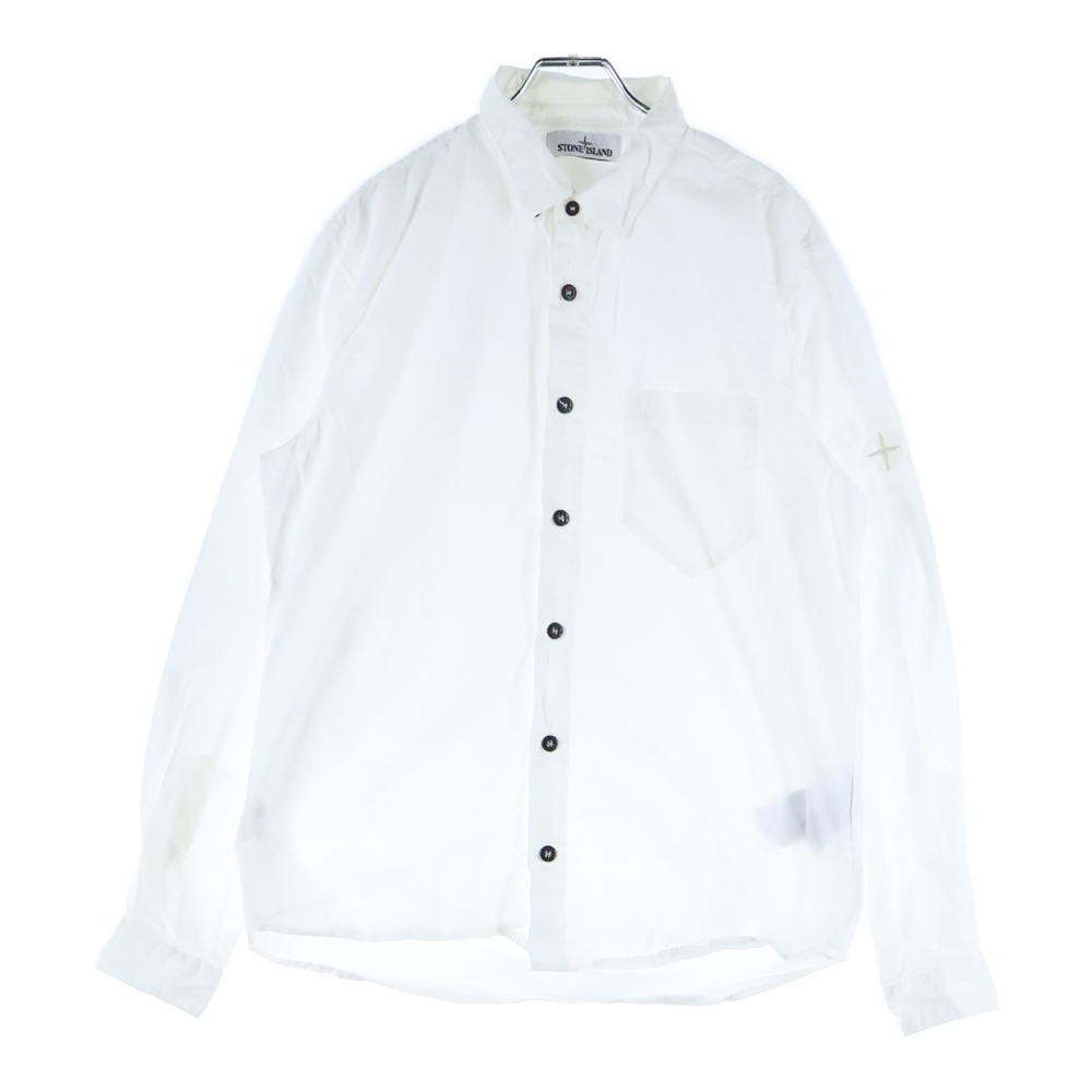 EMBROIDERED LOGO SHIRT エンブロイダリー ロゴ ロングスリーブ コットンシャツ ホワイト 691512501 Bランク