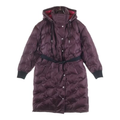 W-LALLA JACKET フーデッド ダウンコートジャケット ボルドー A00834 Aランク