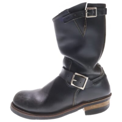 90S〜00S VINTAGE ヴィンテージ PT91 刺繍タグ レザー エンジニアブーツ ブラック 2268 Bランク