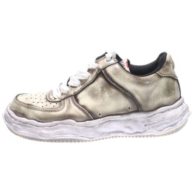 17AW WAYNE LOW BRUSHED PAT ウェイン ロウ ブラッシュド パット ローカットスニーカー ベージュ A09FW711 Bランク