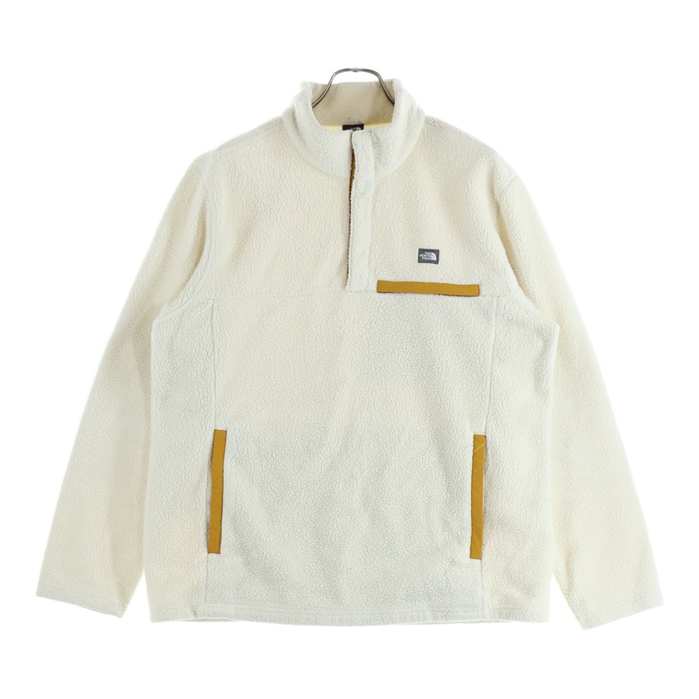 SHERPA TECH L/S SNAP TEE 両面ロゴ ハーフスナップボタン ボアフリースジャケット アイボリー/イエロー NT7LL54B Bランク