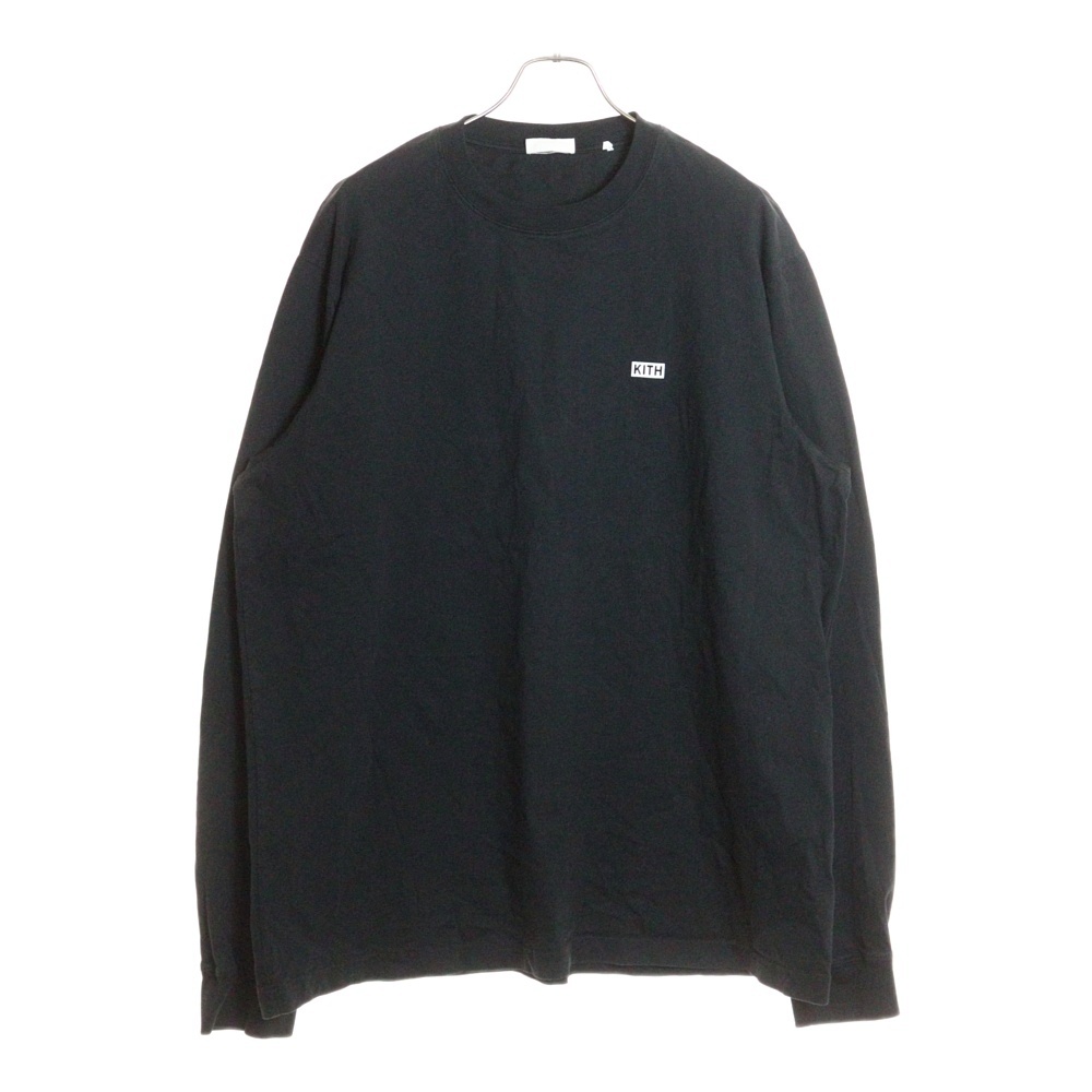 LONG SLEEVE LAX TEE ラックス 胸プリントデザイン クルーネック カットソー 長縄Tシャツ ブラック KHM030688 Bランク