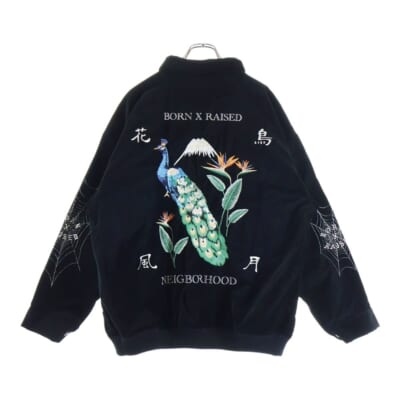 25SS ×BORN X RAISED SOUVENIR JACKET ボーンアンドレイズド ジップアップ スーベニアジャケット ブラック 251AQ39N-JKM01S Sランク
