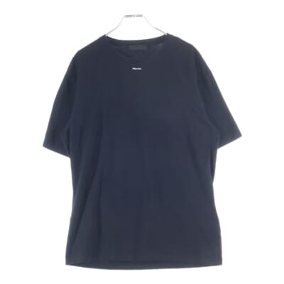 23SS STRETCH COTTON ストレッチ コットン フロントロゴデザイン クルーネック カットソー 半袖Tシャツ ブラック UJN843 S231 12TQ Bランク