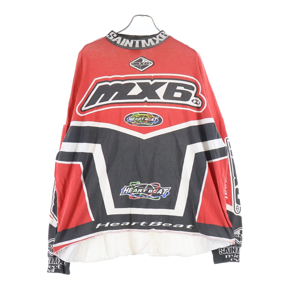 LS TEE MX6 RED モックネック プリント クルーネック ロングスリーブカットソー 長袖 レッド SM-YS1-0000-019 Bランク