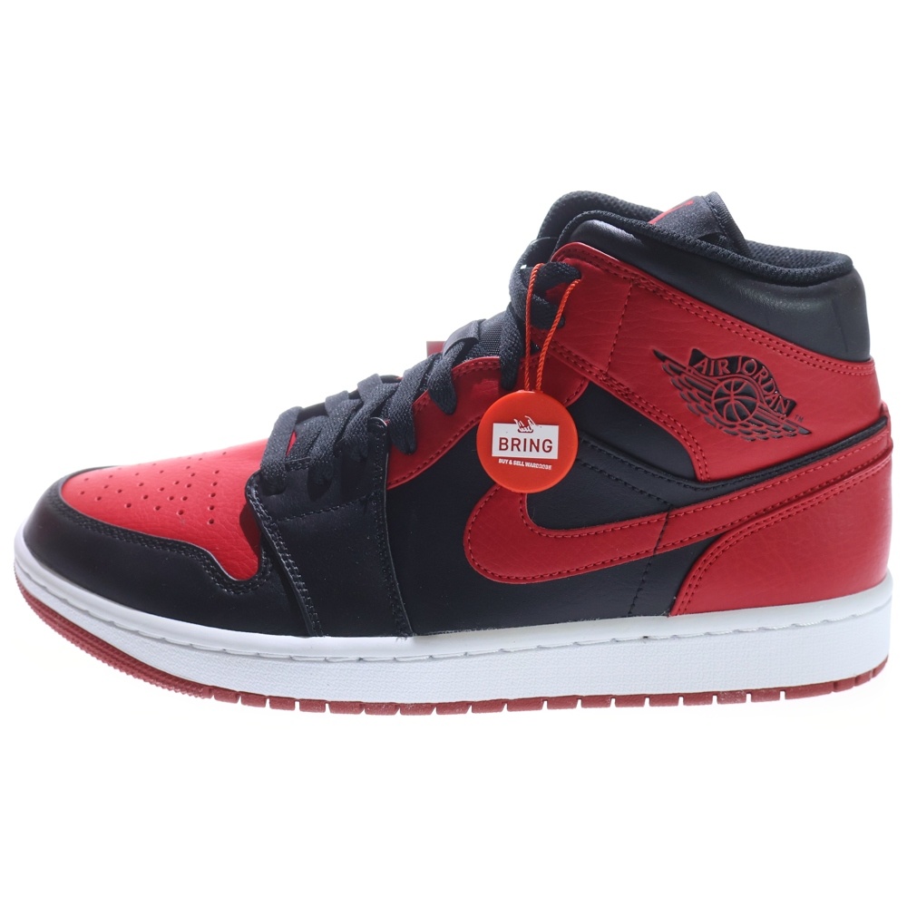 AIR JORDAN 1 MID BRED エアージョーダン ブレッド ハイカットスニーカー ブラック/レッド US9/27cm 554724-074 Sランク