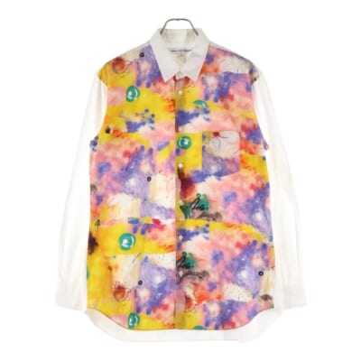 FUTURA アートプリント コットン 長袖シャツ ホワイト/マルチカラー W28006 Bランク