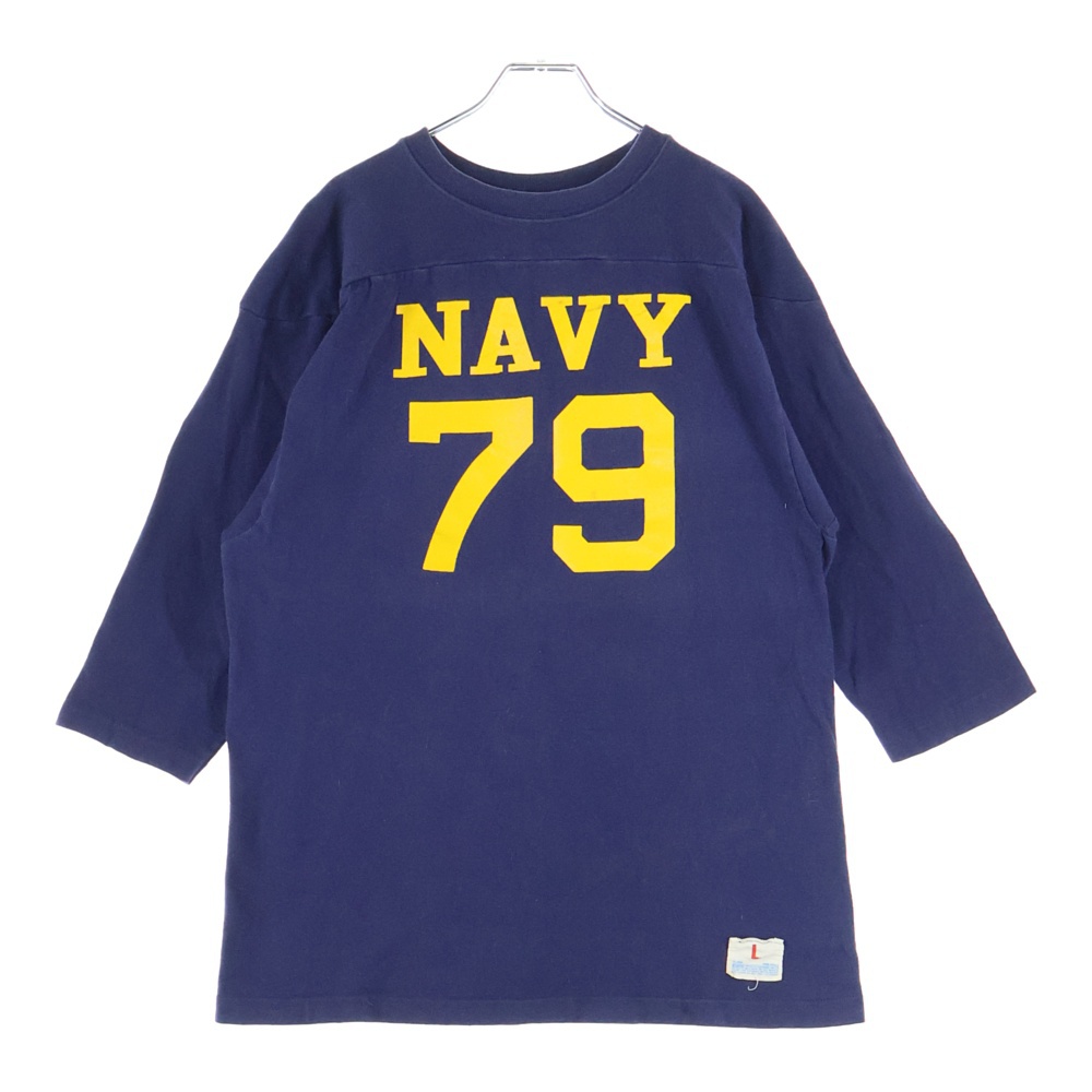 70S VINTAGE NAVY ヴィンテージ バータグ後期 ナンバリングプリント フットボールTシャツ ネイビー Bランク