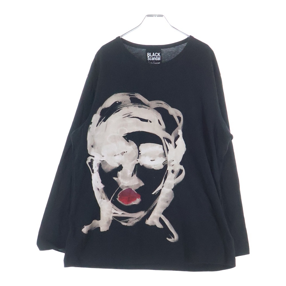 19AW ASAKURA PRINT LONG SLEEVE T SHRTS アサクラ プリント クルーネック カットソー 長袖Tシャツ ブラック NC-T12-080 Bランク