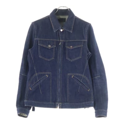 マルチポケット ジップアップデニムジャケット インディゴ Bランク