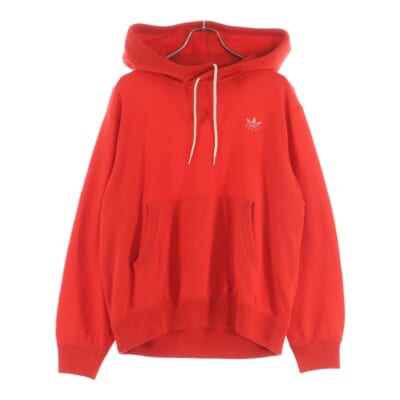 22AW ×TREFOIL PULLOVER KNIT HOODIE アディダス トレフォイルプルオーバー ニットフーディー セーター レッド 700446 XKCH8 Bランク