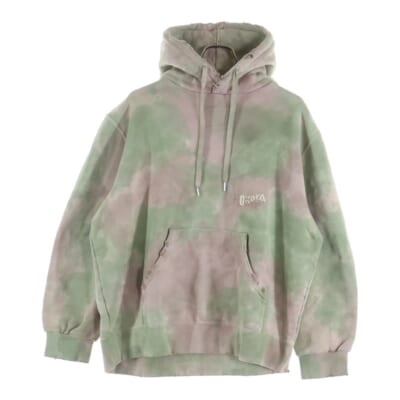 22SS WASTE VEGETABLE DYED HOODIE ウエストベジタブルダイ プルオーバーフーディー パーカー スウェット グリーン/ピンク 22SS28CS209 Sランク