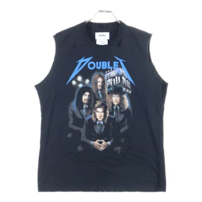 22SS AOYAMA ROCK NO SLEEVE T-SHIRT 洋服の青山 ロック ノースリーブTシャツ カットソー ブラック 22SS73CS225 Bランク