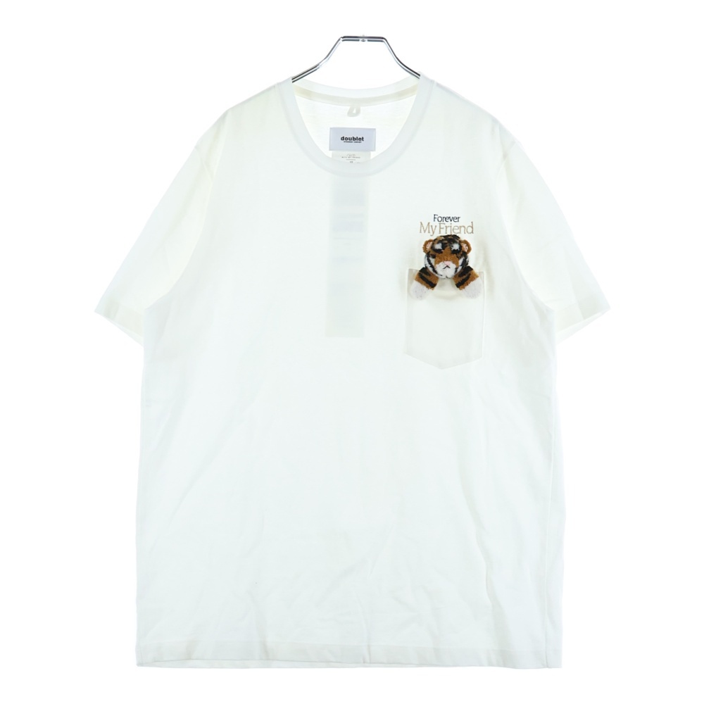 22AW WITH MY FRIEND ウィズマイフレンド 半袖 ポケットぬいぐるみTシャツ カットソー ホワイト 22AW73CS253 Bランク