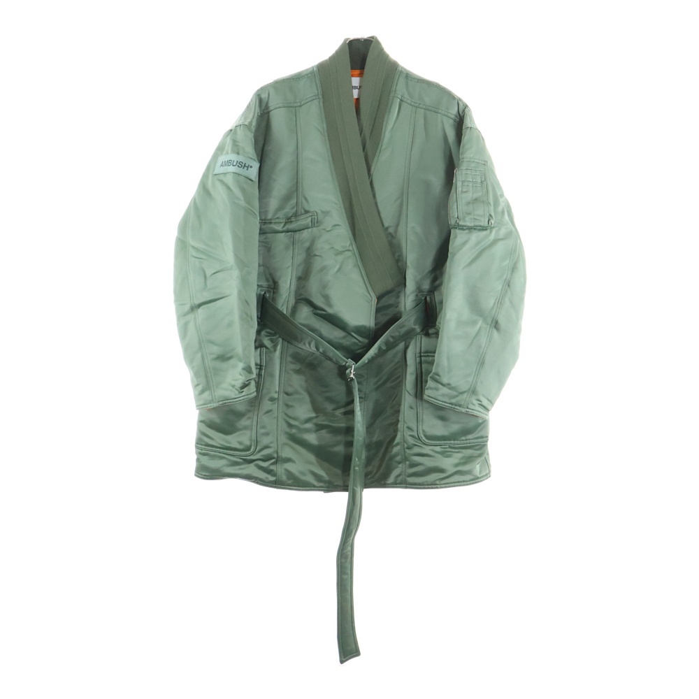 20AW MA-1 HYBRID BELTED ROBE JACKET エムエーワン ハイブリッド ベルトローブ ロング ボンバージャケット カーキ BMEA002F20FAB001 Bランク