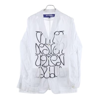 21SS 綿ナイロンクロスプリント 製品染 ジャケット ホワイト WG-J025 Aランク