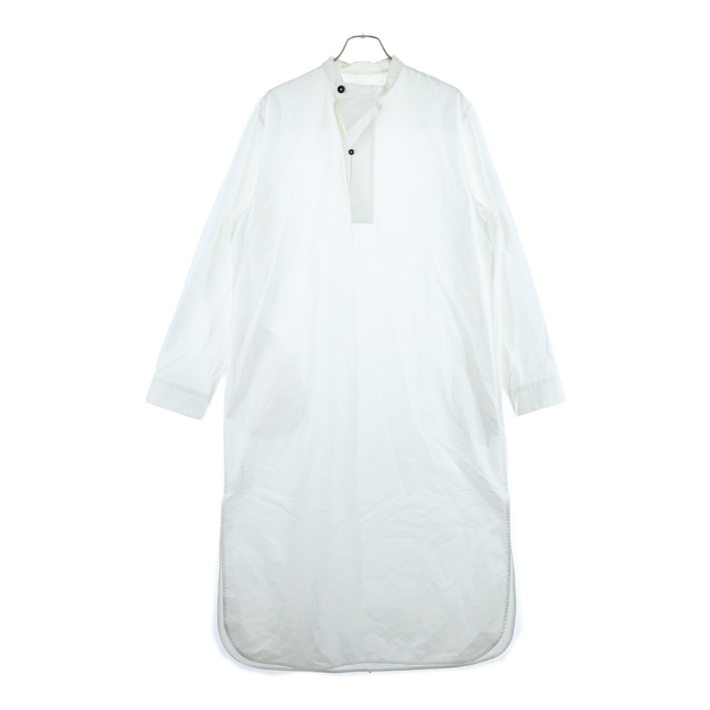 21AW バンドカラープルオーバー 長袖シャツ ワンピース ホワイト JPPS500005 Bランク