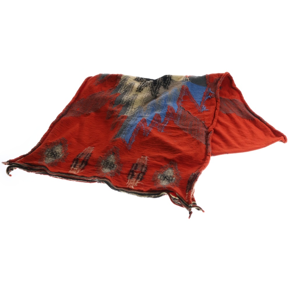 COMPRESSED WOOL SCARF ORTEGA BLANKET コンプレスドウール スカーフ オルテガ ブランケット マフラー ストール レッド Bランク