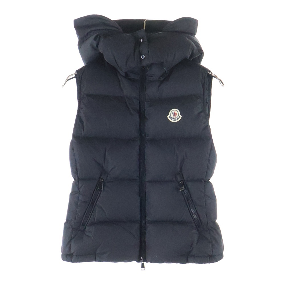 19AW ジップアップ フーデット ダウンベスト ブラック レディース E20934831805 Bランク