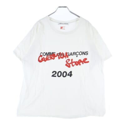 21SS AD2021 ×HANES ヘインズ ロゴプリント クルーネック半袖Tシャツ カットソー ホワイト OG-T001 Bランク