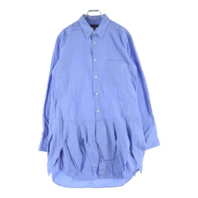 23SS AD2022 カットオフ加工 レイヤード ロング長袖シャツ ブルー PK-B015 Bランク
