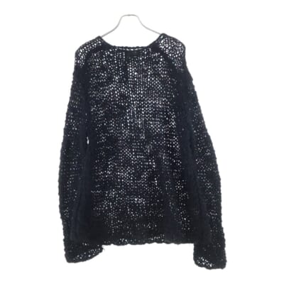 24AW AD2024 ローゲージ クルーネックニットセーター ブラック 1N-N006 Bランク