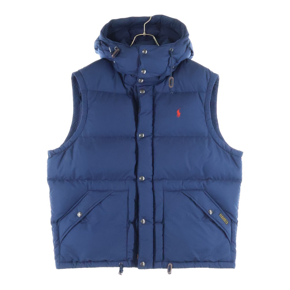 フロント刺繍 フーデッド ダウンベスト ネイビー 710674440001 Bランク