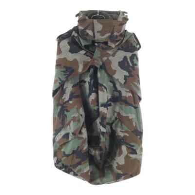 10AW AD2010 変形デザイン カモ柄 ミリタリー ポンチョジャケット カーキ/ブラウン レディース JF-J017 Bランク