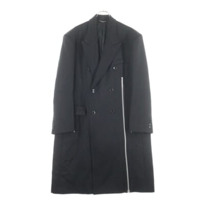 20SS ウールダブルブレストジップコート ブラック 1A001-0220-07 Bランク