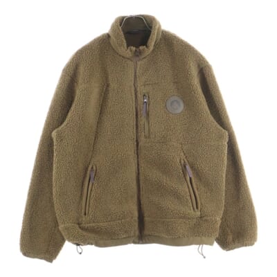 PINEHURST BONDED SHELL FULL ZIP フロントロゴ ジップアップ ボアフリースジャケット ブルゾン ブラウン 22-020-060-0010-4-0 Bランク