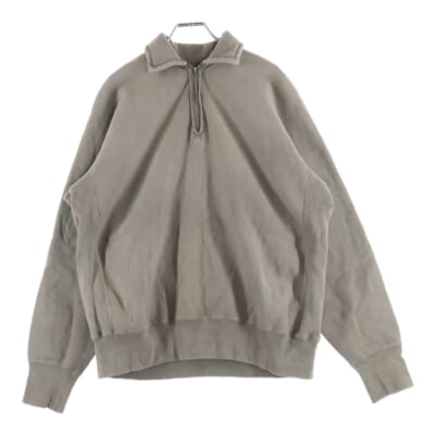 VINTAGE HALF ZIP SWEAT 襟付き ヴィンテージ ハーフジップ スウェット ベージュ 25AAP-05-80 Bランク